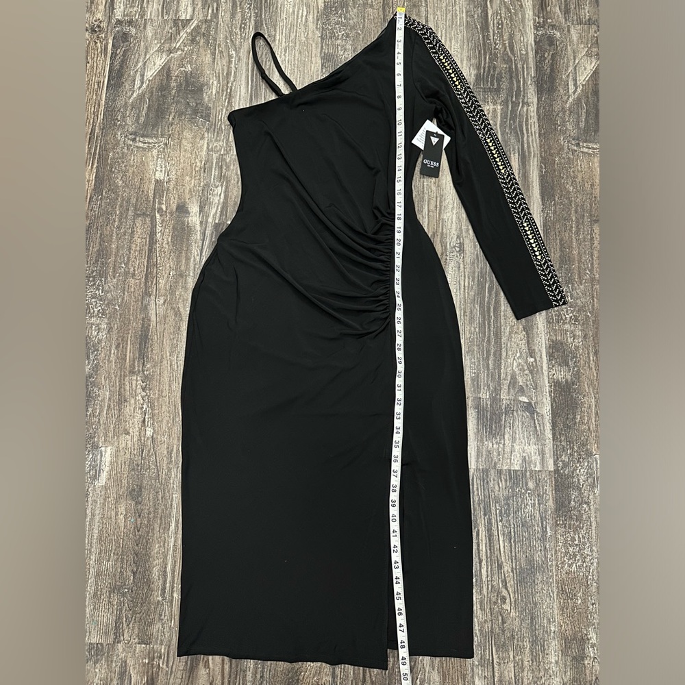 NWT Guess Women’s Black Embellished Sleeve Midi Dress Size 12 - Picture 4 of 10